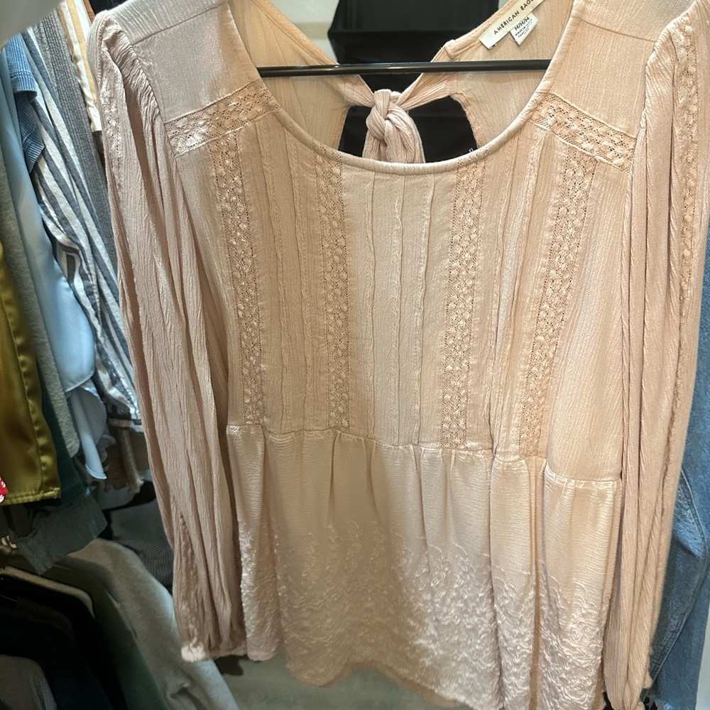 American Eagle Outfitters Light Pink Blouse